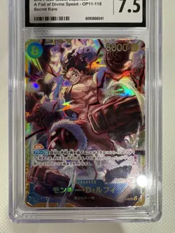 One Piece CCG Monkey D. Luffy OP11-118 Secret Rare (CGC 7.5) Holo - Image 3
