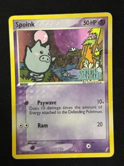 Spoink 62/100 Reverse Holo Crystal Guardians Heavily Played Pokemon Card - Image 1