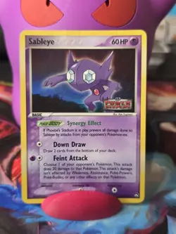 Sableye 22/108 Holo Rare Stamped Power Keepers Pokemon Card NM Ding check photo - Image 1