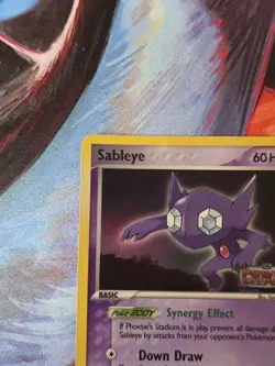 Sableye 22/108 Holo Rare Stamped Power Keepers Pokemon Card NM Ding check photo - Image 2