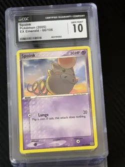Spoink 2005 EX Emerald 66/106 Pokemon Card - CGC 10 - Image 1