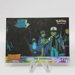 Pokemon Card The Stairwell #19 Rainbow Foil Textured Mewtwo Strikes Back Topps - Image 1