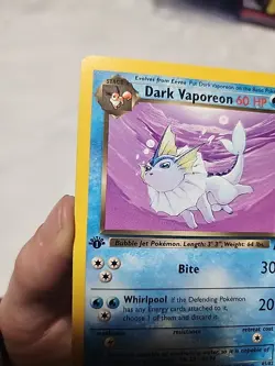 Pokemon Team Rocket Non-Holo 1st Edition Dark Vaporeon, Card #45/82 - Image 2