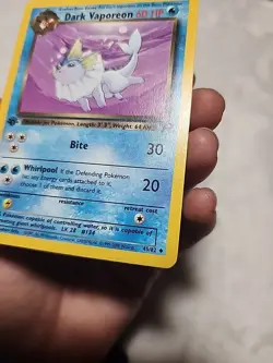 Pokemon Team Rocket Non-Holo 1st Edition Dark Vaporeon, Card #45/82 - Image 4