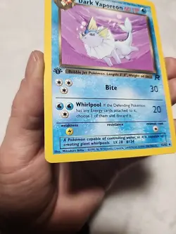 Pokemon Team Rocket Non-Holo 1st Edition Dark Vaporeon, Card #45/82 - Image 5