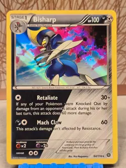 Bisharp 64/114 Holo Rare Pokemon Card XY Steam Siege NM 2016 TCG - Image 1