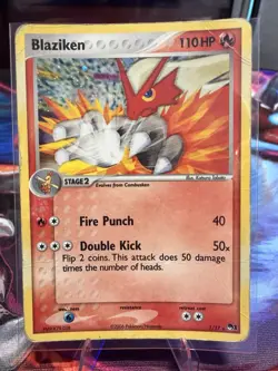 Pokemon Blaziken 110HP POP Series 1 001/017 Holo Rare Stage 2 Card (DMG) - Image 1