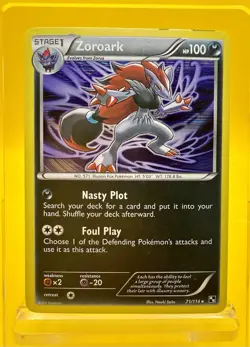 Zoroark 71/114 Holo Rare Black & White Pokemon Card 2011 LP - Image 1