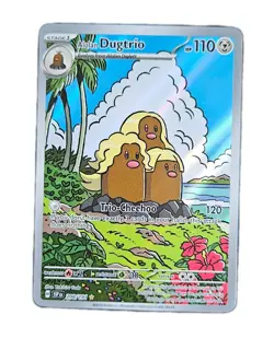 Pokemon TCG Alolan Dugtrio Holo Card Sv08: Surging Sparks 208/191 NM Condition - Image 1
