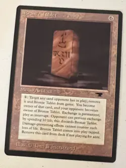 Magic the Gathering MTG Antiquities Bronze Tablet NM- (Beta Bob) - Image 1