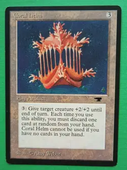 Magic the Gathering MTG Antiquities CORAL HELM LP/EX RARE 1994 Vintage Nice! - Image 1