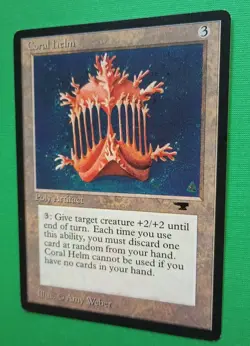 Magic the Gathering MTG Antiquities CORAL HELM LP/EX RARE 1994 Vintage Nice! - Image 2