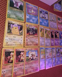 110 Vintage Pokemon Cards Lot WOTC 1999 Base/Jungle/Fossil Era – DAMAGED/CREASED - Image 2
