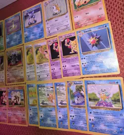 110 Vintage Pokemon Cards Lot WOTC 1999 Base/Jungle/Fossil Era – DAMAGED/CREASED - Image 3