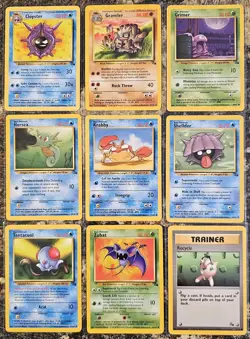 Pokemon 1999 Fossil 9 Common and Uncommon Cards NM or Better - Image 1