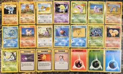 Pokemon 1999 Base Basic 21 Common and Uncommon Cards NM or Better - Image 1