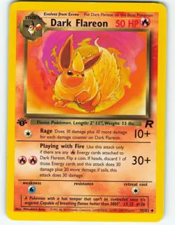 Dark Flareon - 1st Edition - 35/82 Team Rocket - Pokemon TCG - 2000 - Image 1