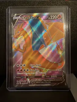 Pokemon 2020 Champions Path SWSH050 Charizard v Full Art Black Star Promo - Image 1