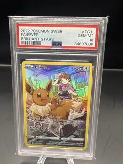 2022 POKEMON SWORD & SHIELD BRILLIANT STARS #TG11 FULL ART/EEVEE PSA 10 - Image 1