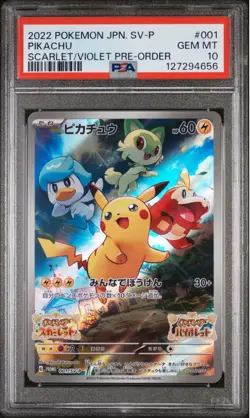 PSA 10 2022 POKEMON JAPANESE SV PROMO #001 PIKACHU SCARLET/VIOLET PRE-ORDER - Image 1