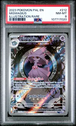 2023 POKEMON PAL EN-PALDEA EVOLVED ILLUSTRATION RARE #212 MISMAGIUS PSA 8 - Image 1