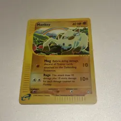 Pokemon Card - Mankey Aquapolis 92/147 Common Reverse Holo - Image 1