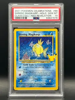 PSA Gem Mint 10-Shining Magikarp Holo #66- 2021 Pokemon Celebrations Classic - Image 1