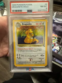 Dragonite 1999 Pokemon Fossil PSA 8 #4 - Image 1