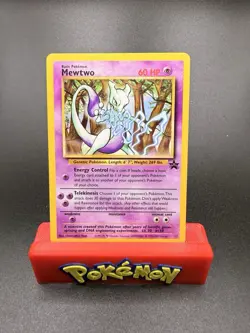 Mewtwo Black Star Promo 12 Pokemon Card WOTC Non Holo Vintage LP - Image 1
