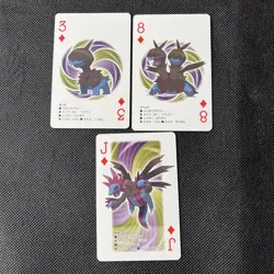 Lot Of 3 Deino Line Pokemon Japanese white Kyurem 2 Poker Playing Card 2012 NM - Image 1