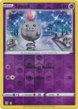Reverse Holo Spoink 055/163 Common Battle Styles Pokemon TCG - Image 1