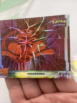1999 Topps Mewtwo Strikes Back Rainbow Foil Blue Logo #2 Awakenings NM - Image 3