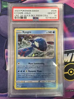 Pokemon Kyogre Crown Zenith Sea/Sky Premium Coll. Holo Rare #036 PSA 10 Gem Mint - Image 1