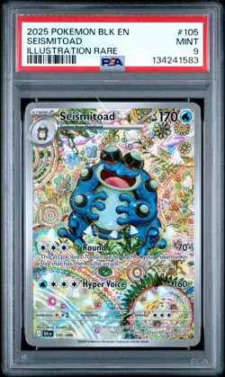 2025 POKEMON BLK EN-BLACK BOLT ILLUSTRATION RARE #105 SEISMITOAD PSA 9 - Image 1