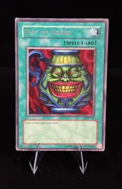 Yu-Gi-Oh! Pot of Greed LOB-119 Legend of Blue Eyes White Dragon Rare - LP+ - Image 1