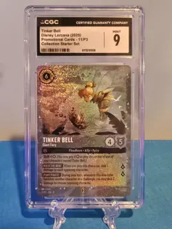 Tinker Bell Giant Fairy Glimmer Foil Promo Disney Lorcana CGC 9 - Image 1