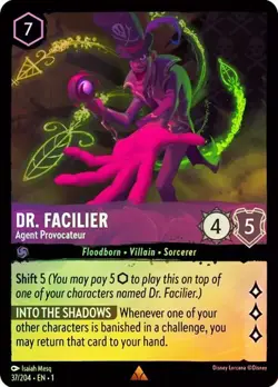 Disney Lorcana Dr. Facilier Agent Provocateur 37/204 Cold FOIL First Chapter - Image 1