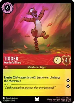 Disney Lorcana Tigger Wonderful Thing 127/204 Cold Foil Holo First Chapter NM - Image 1