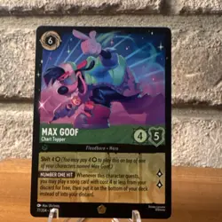 Disney Lorcana Max Goof-Chart Topper Legendary Fabled Regular Emerald 77/204 - Image 1