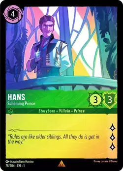 Hans - Scheming Prince 78/204 Cold FOIL The First Chapter Disney Lorcana - Image 1
