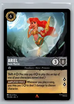 Ariel - Sonic Warrior 195/204 Disney Lorcana Fabled Rare NM - Image 1