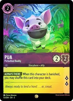 Disney Lorcana Pua Potbellied Buddy 53/204 Cold FOIL Into The Inklands NM Holo - Image 1