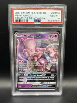 Mewtwo Gx Sm196 PSA 10 Detective Pikachu Promo Graded Pokemon Card - Image 1