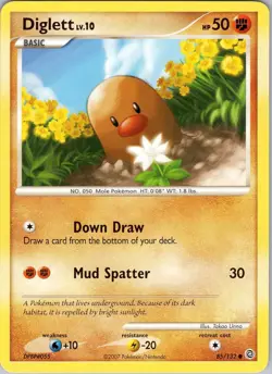 Pokemon TCG Diglett Lv.10 D&P Secret Wonders 85/132 Regular Common Card NM - Image 1