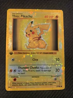 Thicc Pikachu (Alternative Custom Art ) Holografic Card - Image 1
