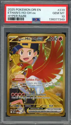 PSA 10 Ethan's Ho-Oh ex Destined Rivals 239/182 Holo Pokemon Card B24 - Image 1