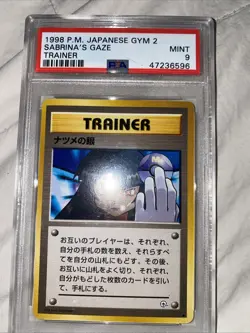 Sabrina's Gaze BANNED ART 1998 Japanese Gym Deck PSA 9 Graded Pokemon Card MINT - Image 1