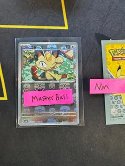 Japanese Pokemon Meowth SV 151 Reverse Holo Master Ball sv2a 052/165 106 💎NM💎 - Image 1