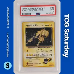 1999 POKEMON CHALLENGE FROM THE DARKNESS JP #145 ROCKET'S ZAPDOS RARE HOLO PSA 9 - Image 1