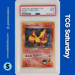 1998 POKEMON GYM BOOSTER 1: LEADERS' STADIUM JP ROCKET'S MOLTRES RARE HOLO PSA 9 - Image 1